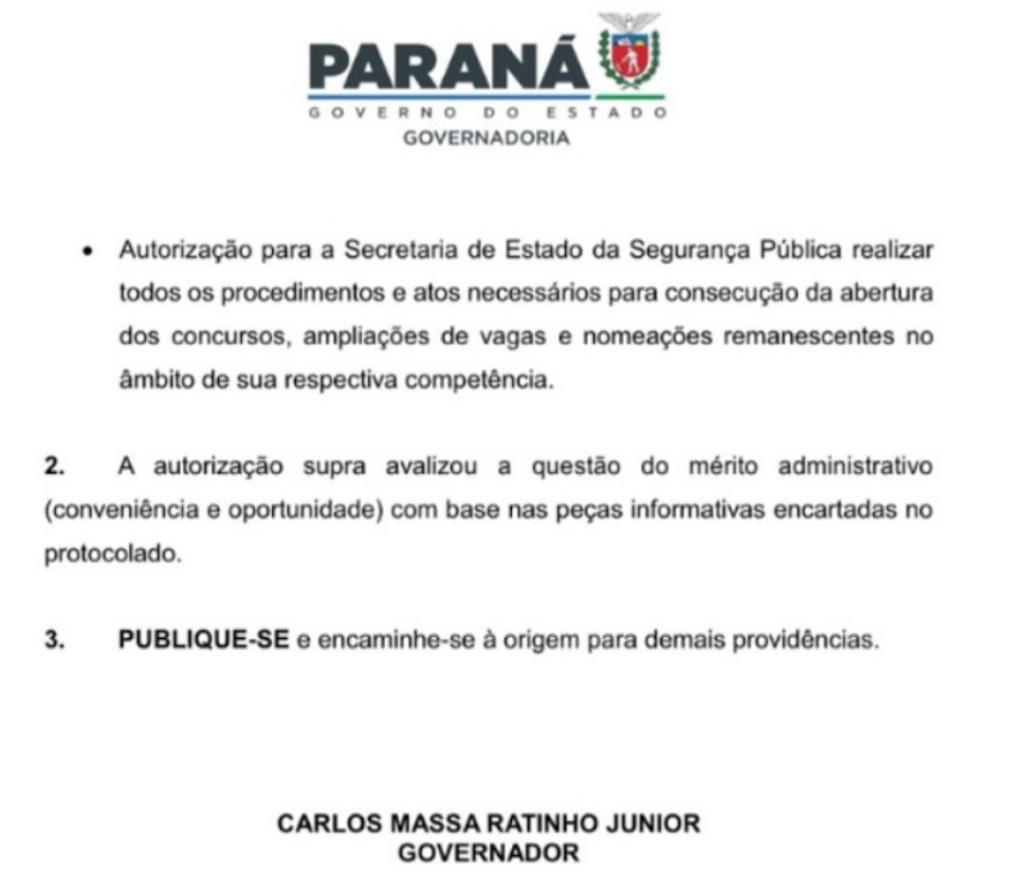 Concurso PC PR é autorizado; iniciais de até R$ 22,6 mil!