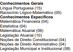 Etapas de provas do concurso ManausPrev