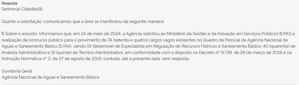 Novo concurso da Agência Nacional das Águas (ANA) em 2025?