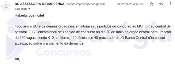 concurso Bacen solicitado com 560 vagas