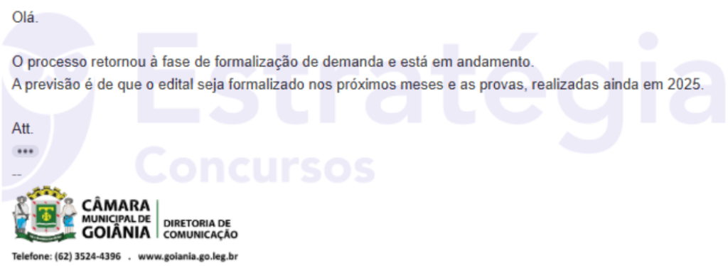 Novo edital e provas do concurso Câmara de Goiânia é previsto em 2025