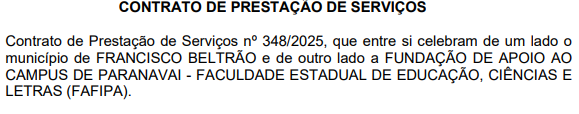 Quadro de títulos do concurso Câmara de Caçapava