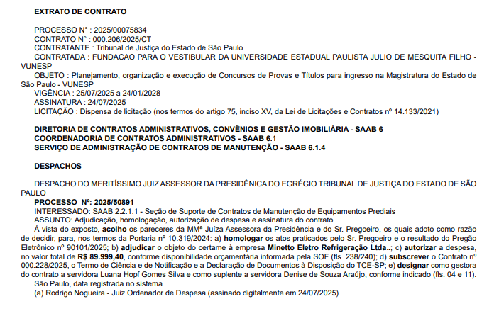 Concurso TJ SP Juiz: banca organizadora 2025