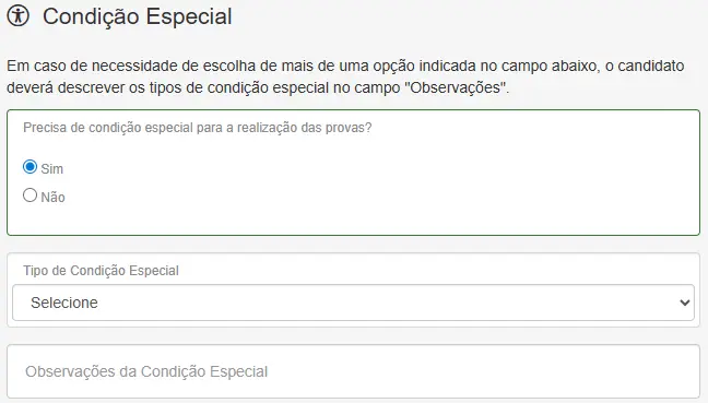 Como solicitar condição especial no concurso TJ SP?