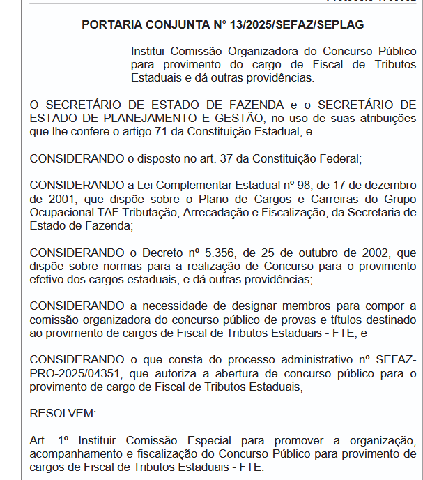 Concurso Sefaz MT tem comissão formada