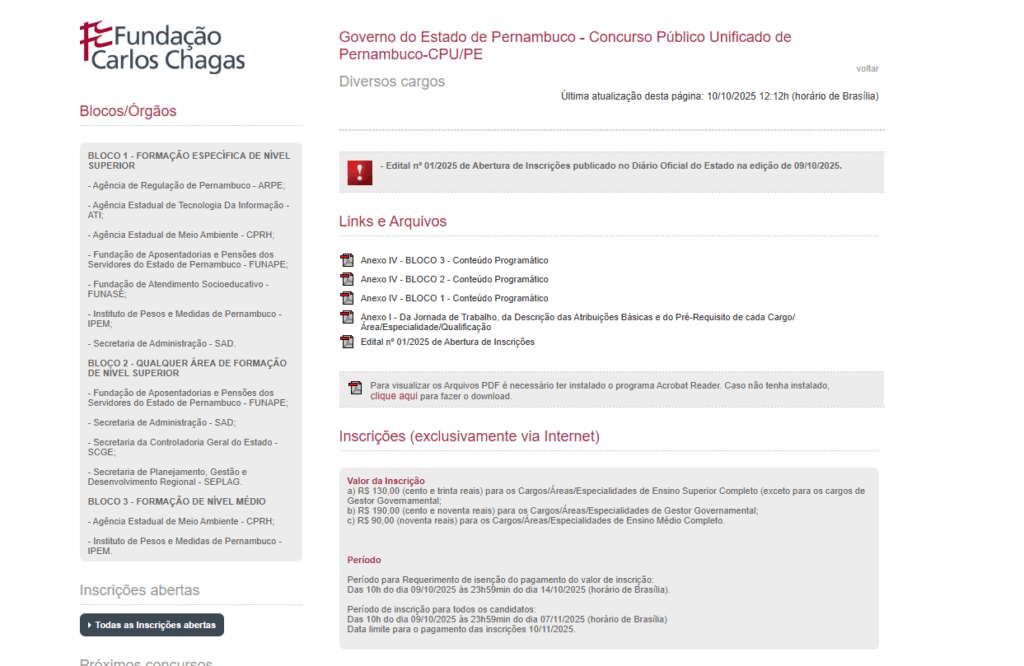 Em razão de ausência de cotas, inscrições do Concurso Unificado PE são suspensas!