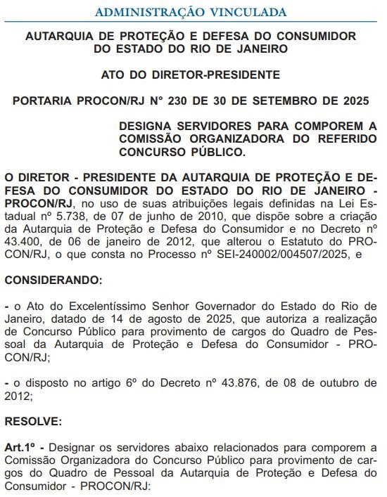 Concurso Procon RJ tem comissão formada; serão 30 vagas!