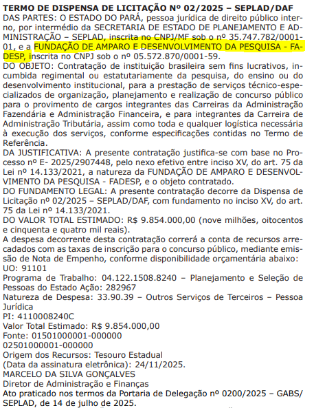 Concurso SEFA PA: FADESP é confirmada como a banca!