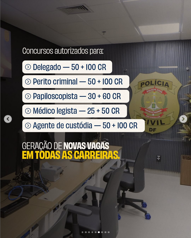 Concurso PCDF: governador ratifica vagas autorizadas