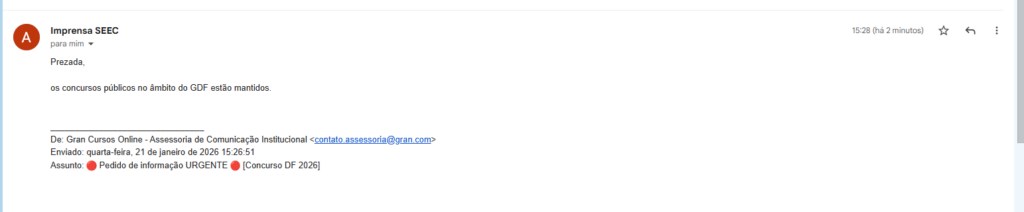 Concurso Sefaz DF mantido