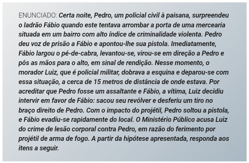 Enunciado de questão discursiva para treinar para o cargo de Policial Legislativo Federal do concurso da Câmara dos Deputados.