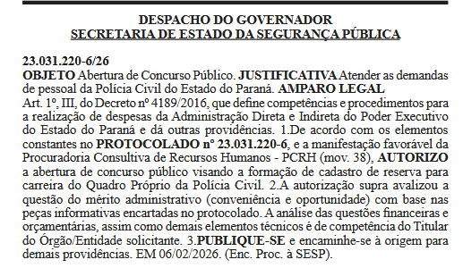 Concurso PC PR oficialmente autorizado