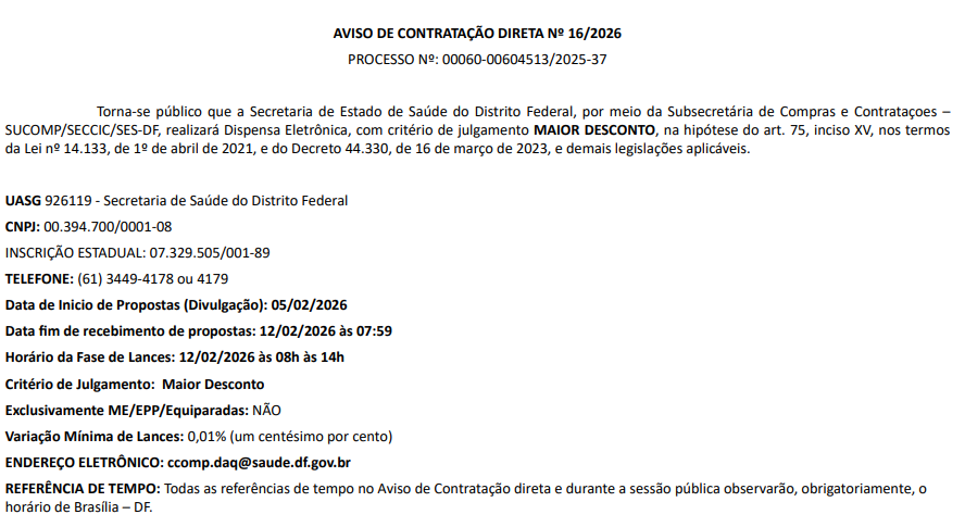 SES DF inicia processo de contratação da banca organizadora do novo PSS
