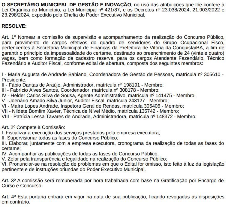 Concurso ISS Vitória da Conquista BA: